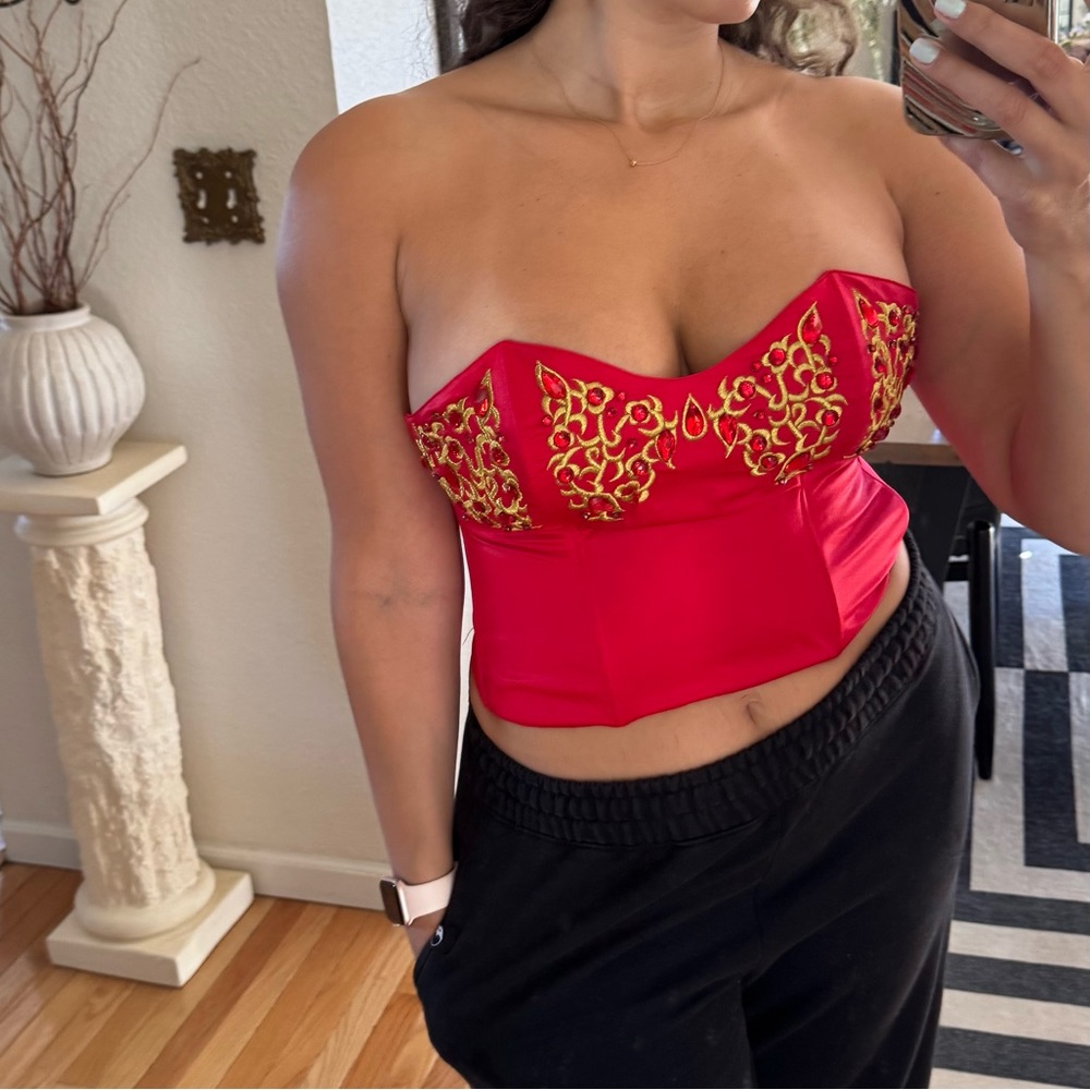 RARE deadstock vintage Victoria’s Secret gold label jeweled bustier corset NWT